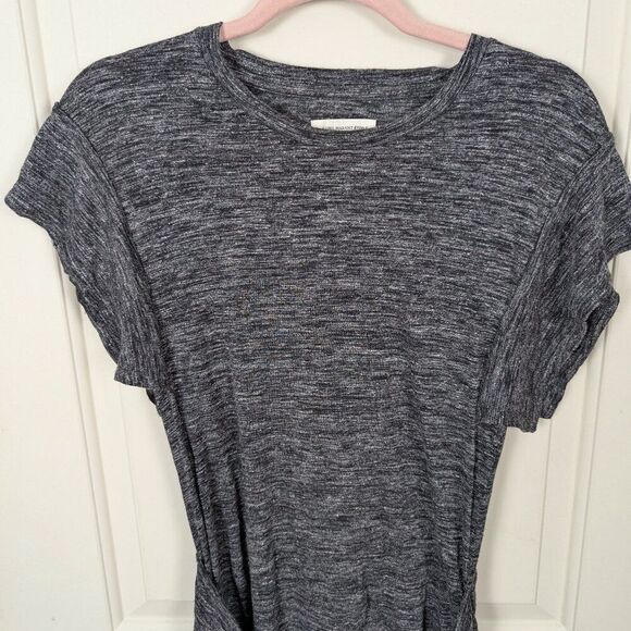 ISABEL MARANT ÉTOILE | Heathered Gray Tie-Waist T-Shirt Dress Size 36 - Picture 4 of 12
